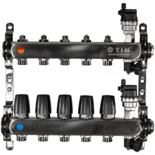 Коллекторная группа без расходомеров и кранов 1", 5 хода , нерж, (квадрат) TIM KBS5005