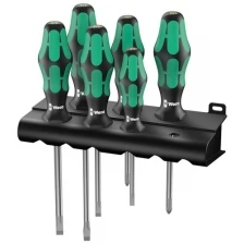 Набор отверток WERA 334/6 Rack Kraftform Plus Lasertip + подставка, 6 предметов