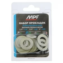 Прокладки 1/2", 3/4", 1" MPF белые (резина, набор 15 шт.), МР